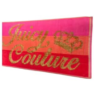 Juicy Couture Pink Orange‎ Gold Beach Towel NWT Oversized Y2K